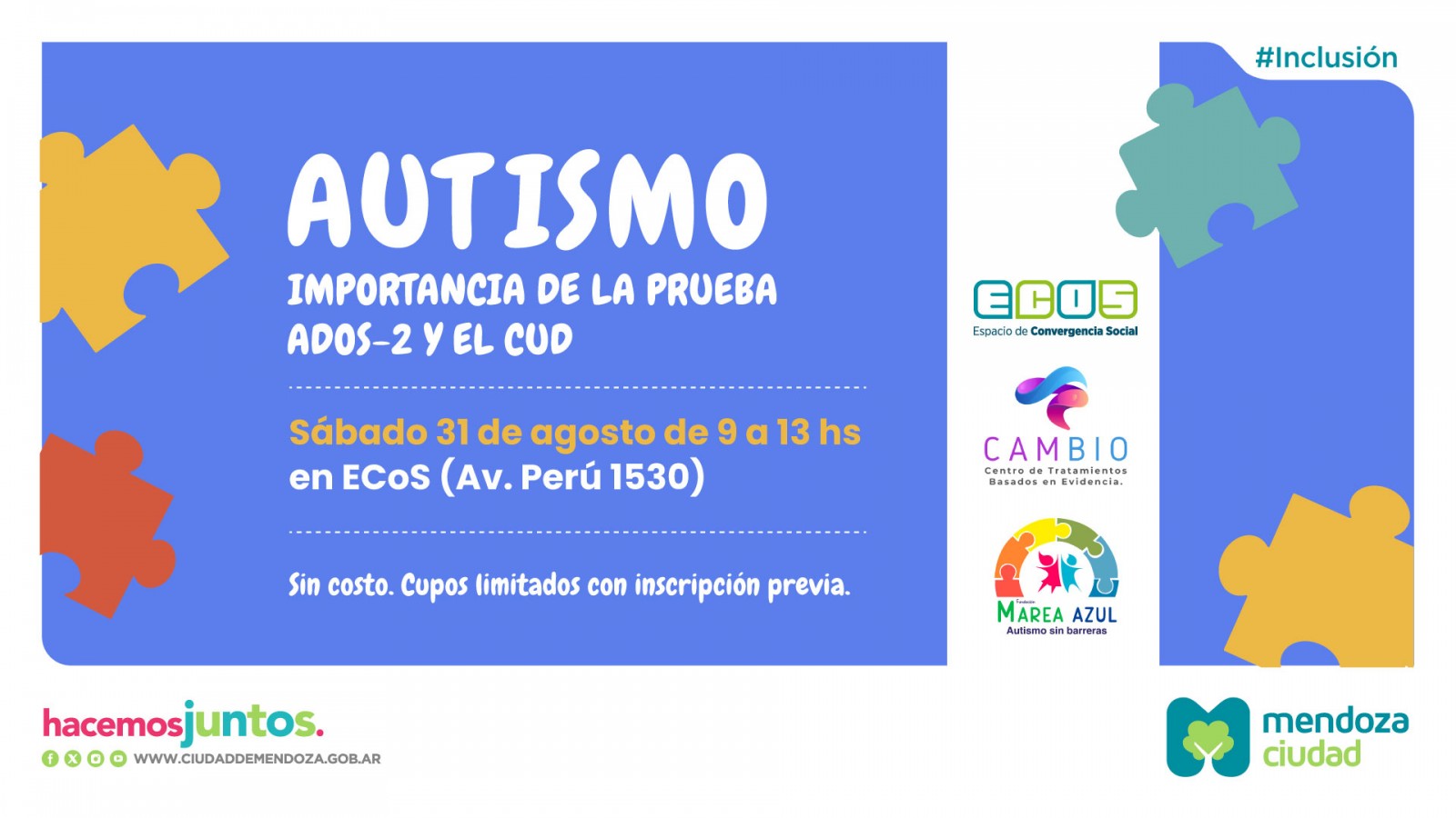 Jornada sobre autismo en Mendoza: Técnica A-DOS y Certificado Único de Discapacidad