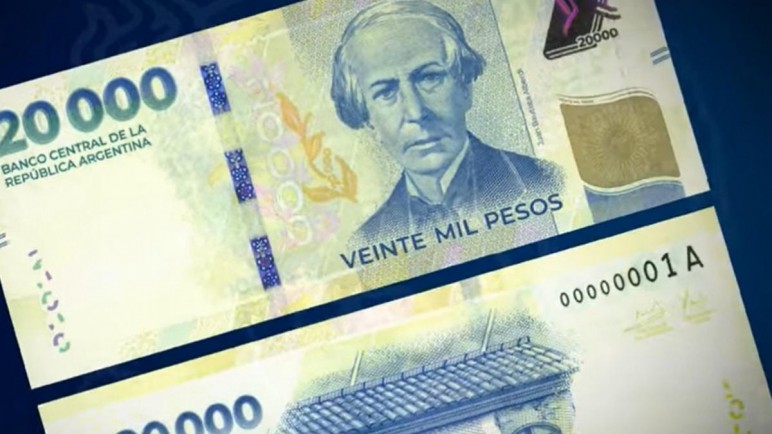 Comienza a circular el nuevo billete de 20.000 pesos en homenaje a Juan Bautista Alberdi