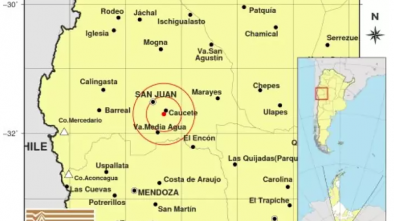 Temblor en el Sur sanjuanino: el nuevo sismo se percibió en el Gran Mendoza