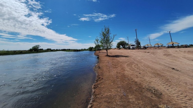Inauguración de la nueva costanera del Río Diamante en Monte Comán