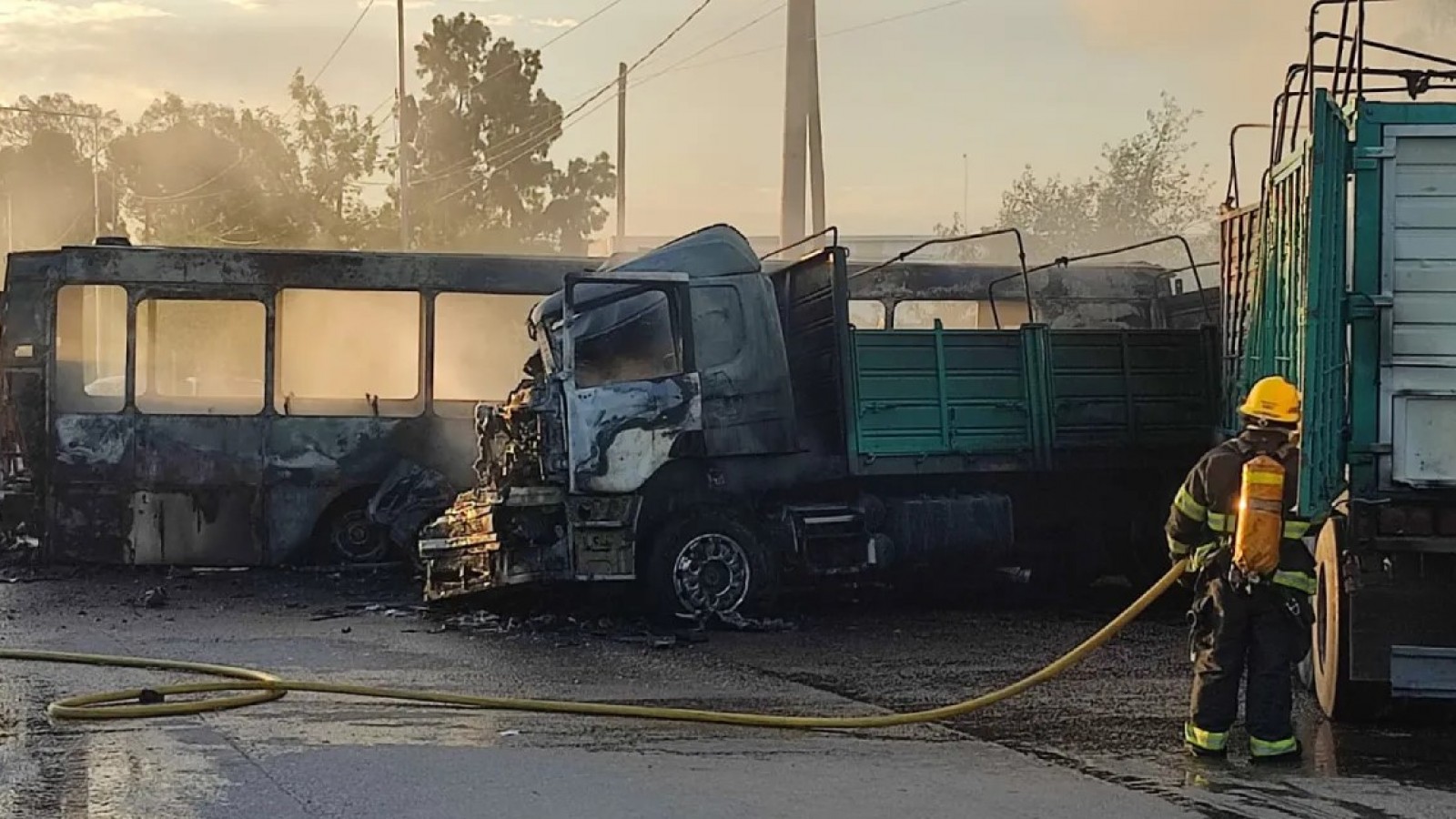 Murió el nene de 12 años quemado en el siniestro del colectivo y el camión