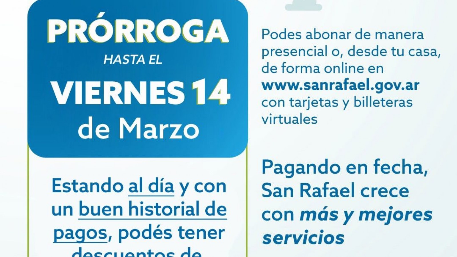 San Rafael extiende hasta el 14 de marzo el pago anual de tasas con importantes descuentos