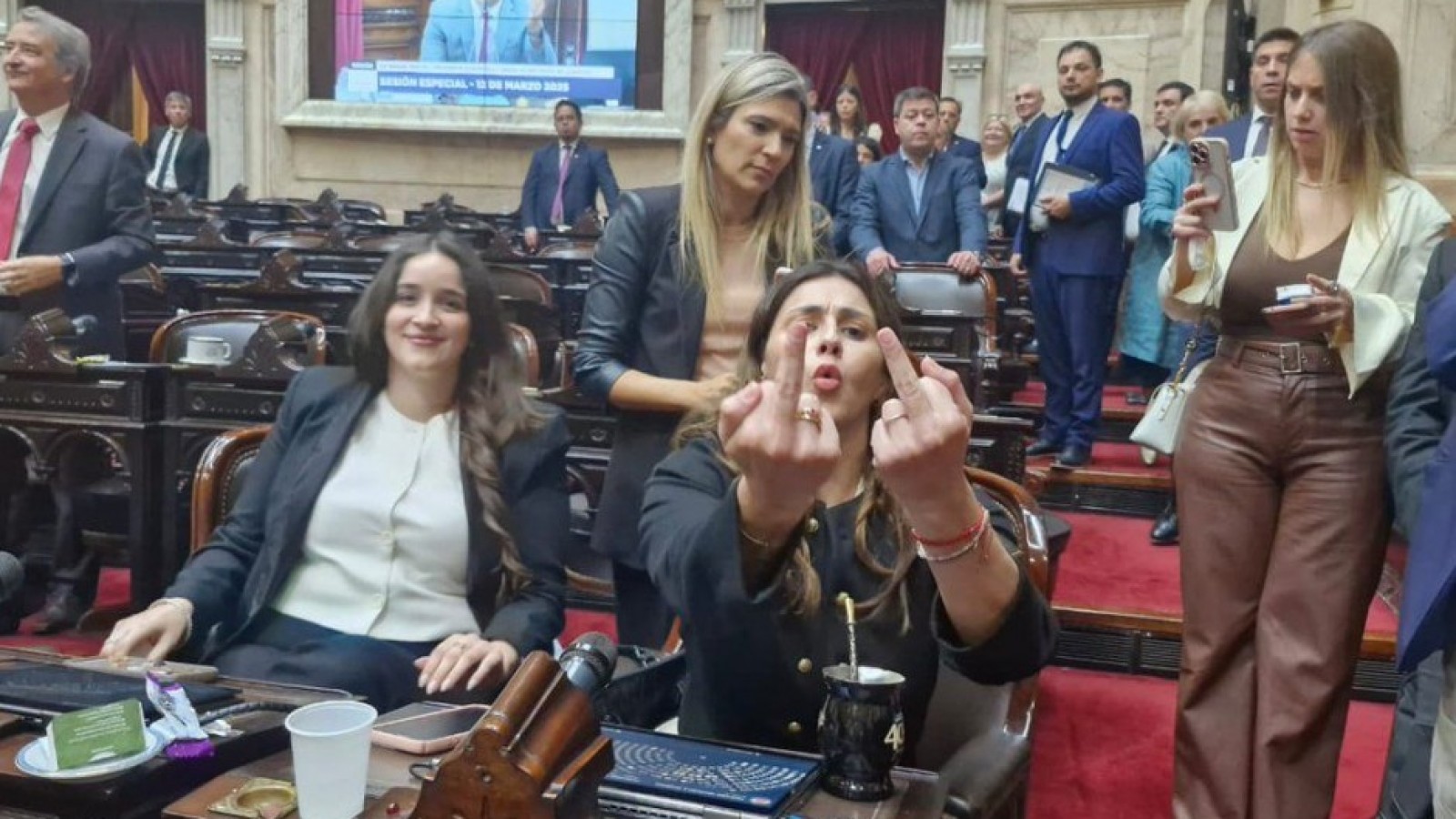 Mientras Milei reprime jubilados, sus diputados libertarios a las piñas en el Congreso