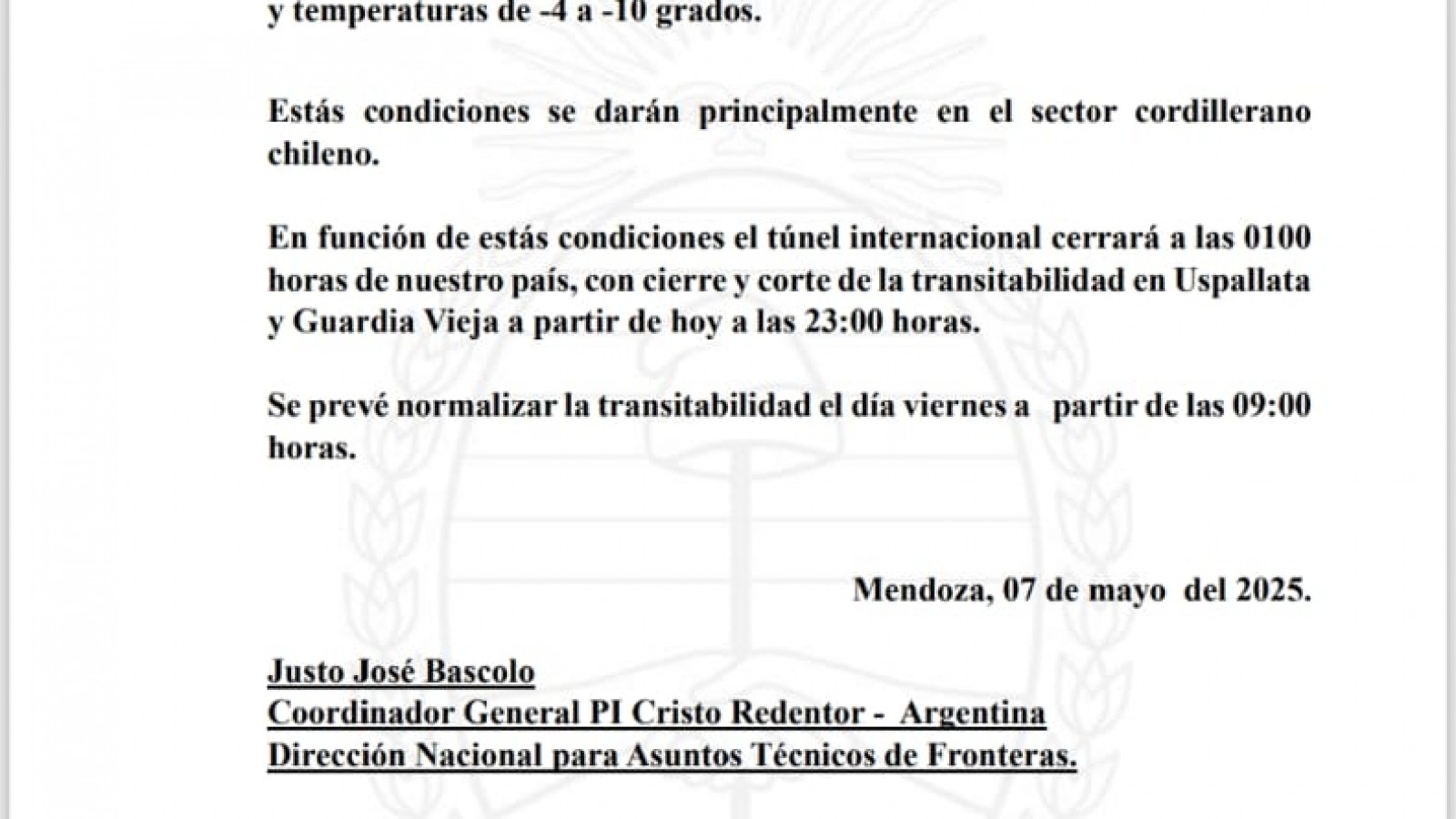 Paso a Chile cerrado: cómo afecta a los mendocinos el temporal en la alta montaña