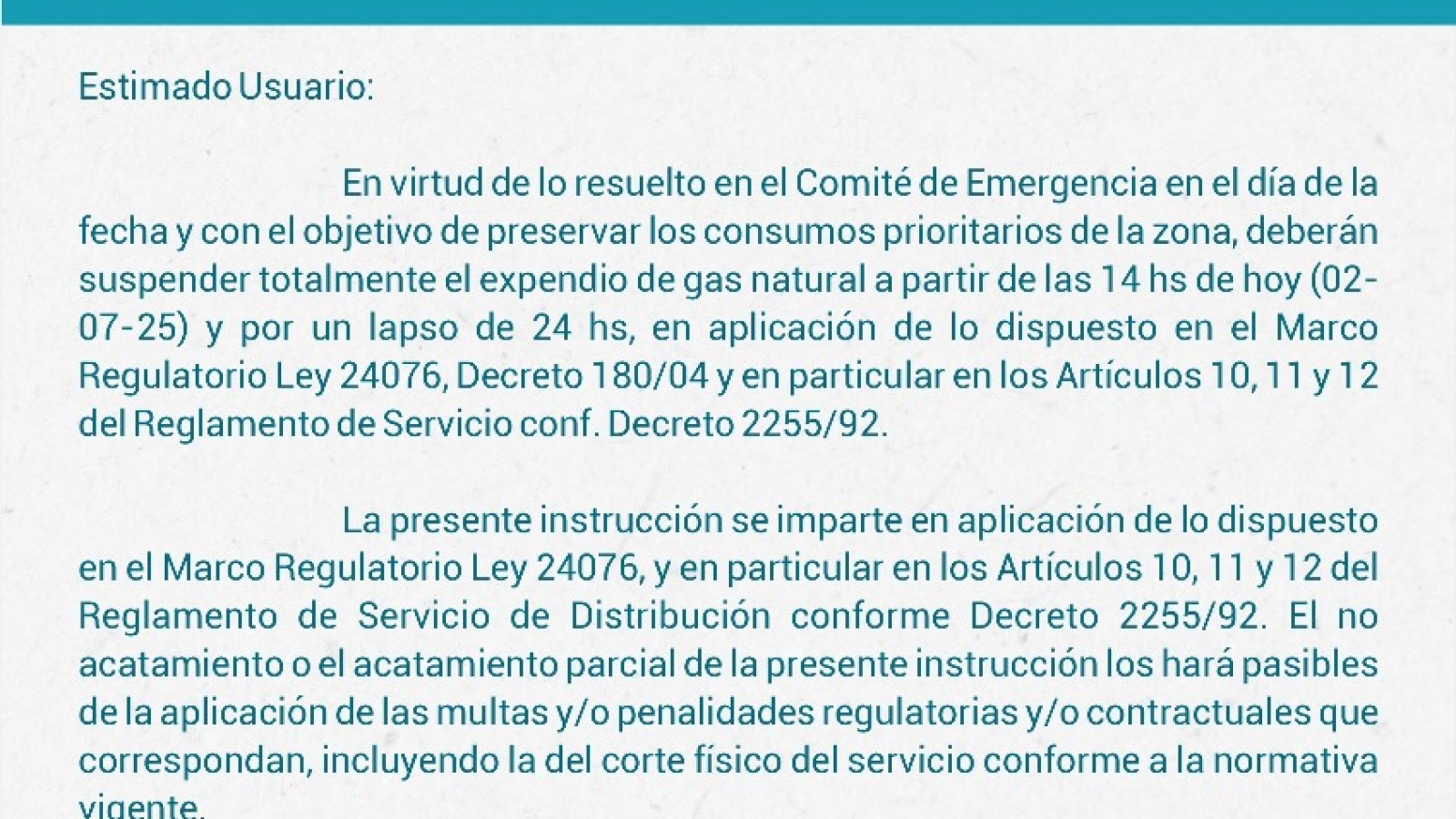 Atención: suspenden la venta de GNC por 24 hs en todas las estaciones de servicio