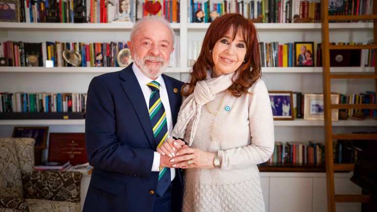 El presidente de Brasil Luiz Inácio Lula da Silva visitó a Cristina Kirchner