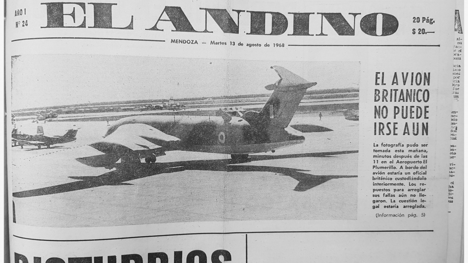 El avión de guerra inglés que apareció sorpresivamente en nuestro aeropuerto: el misterio del que todos hablaron y pronto callaron