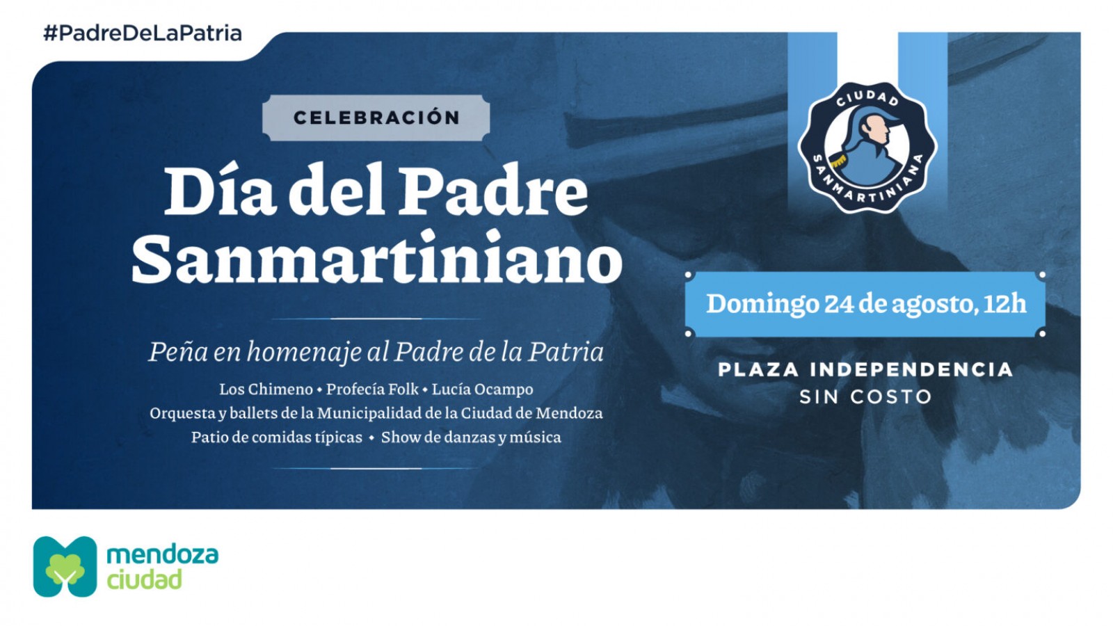La Ciudad celebra el Día del Padre Sanmartiniano con una gran peña cuyana en plaza Independencia