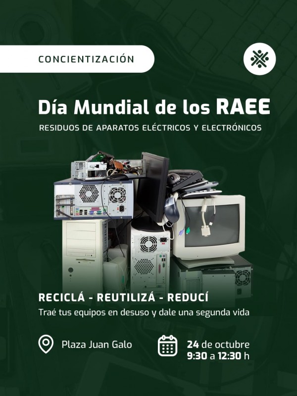 Día Mundial de los RAEE: jornada de recolección en la plaza departamental de Lavalle