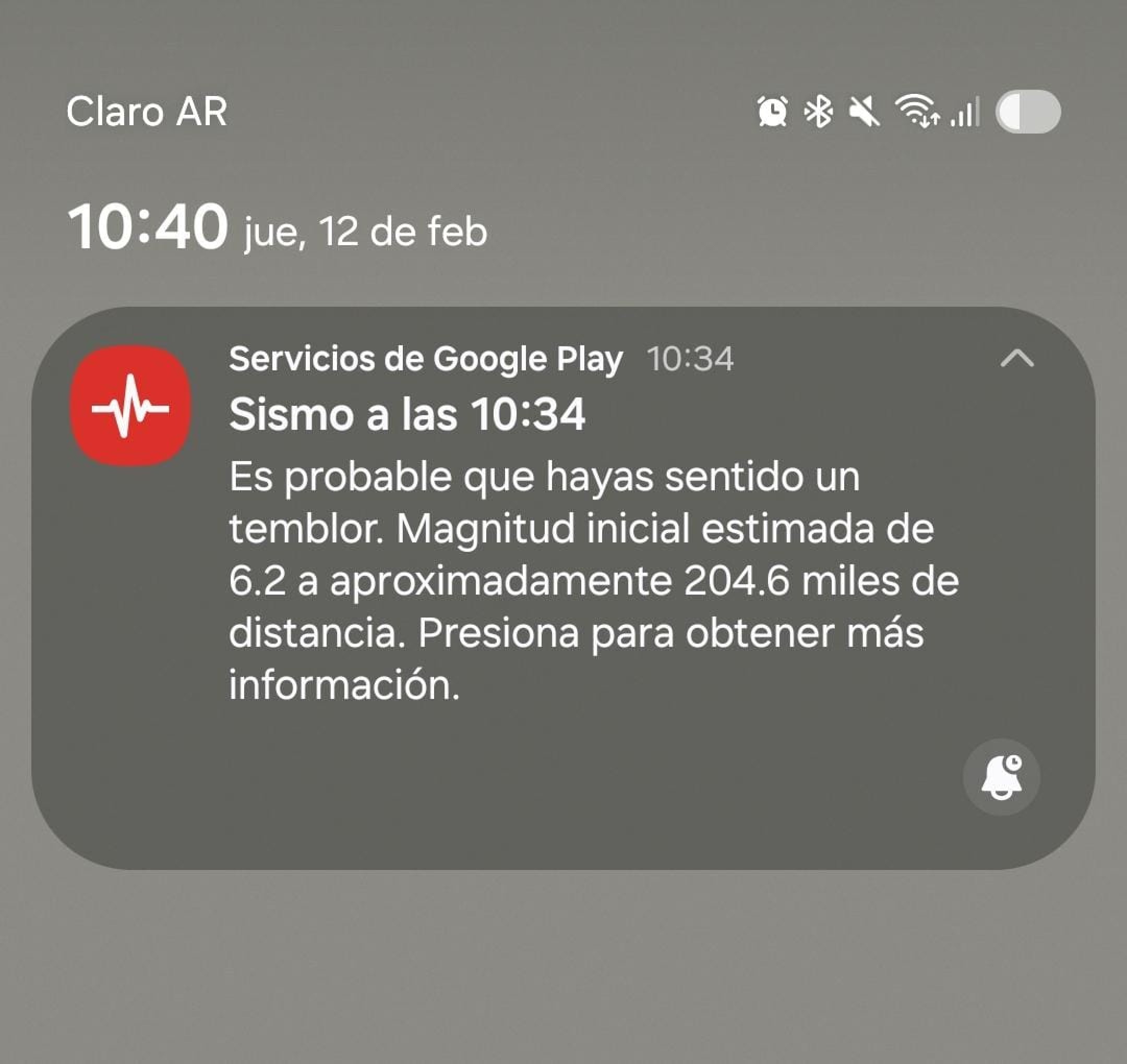 Alerta de Google antes del movimiento
