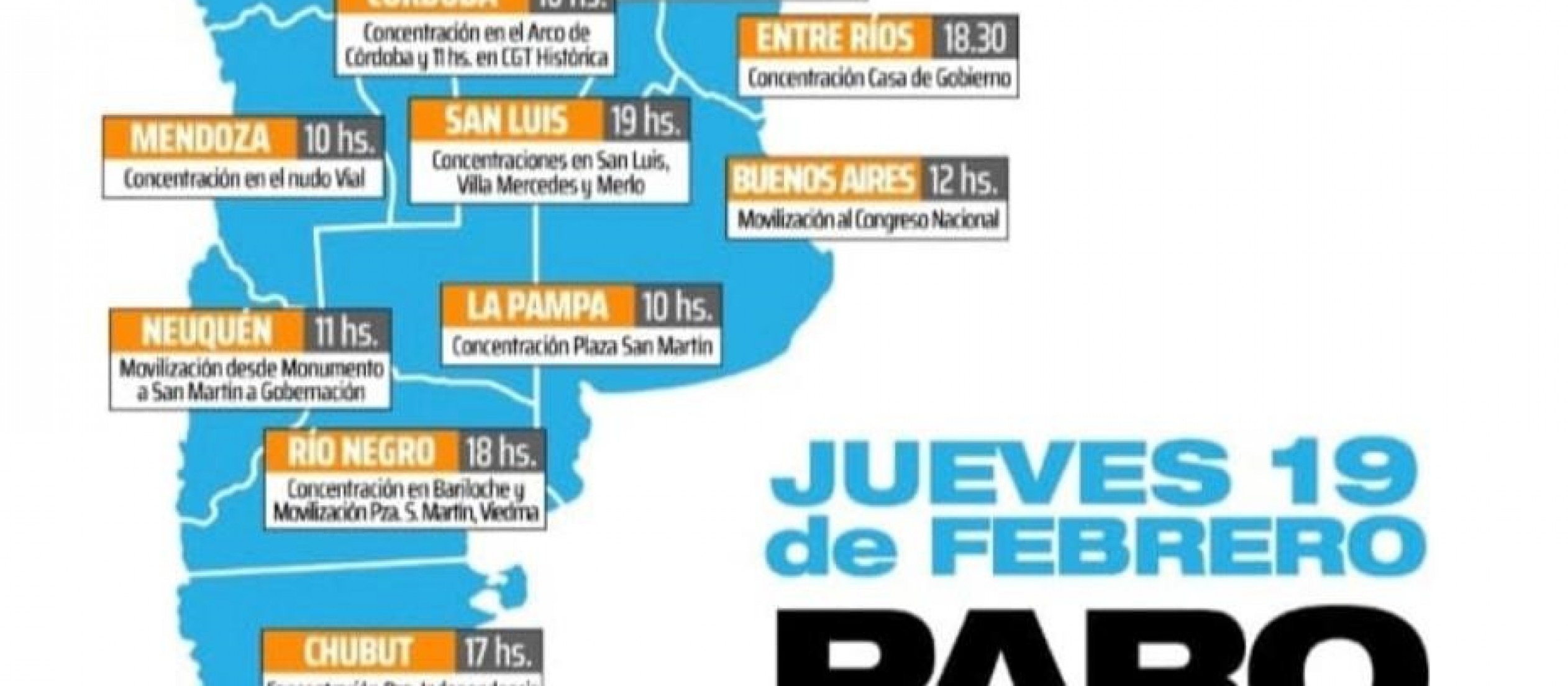 Paro general con adhesión de muchos gremios también en Mendoza