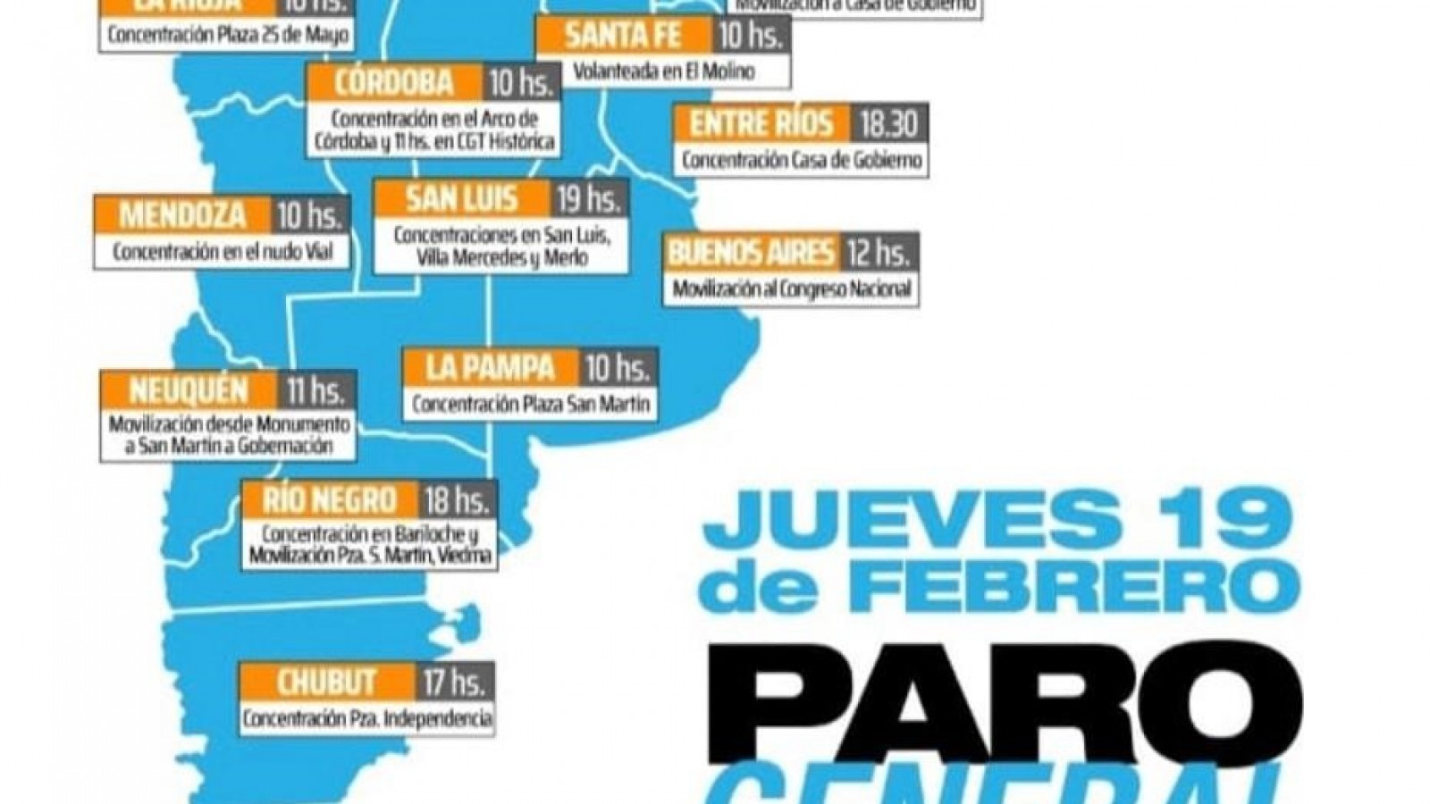 Paro general con adhesión de muchos gremios también en Mendoza