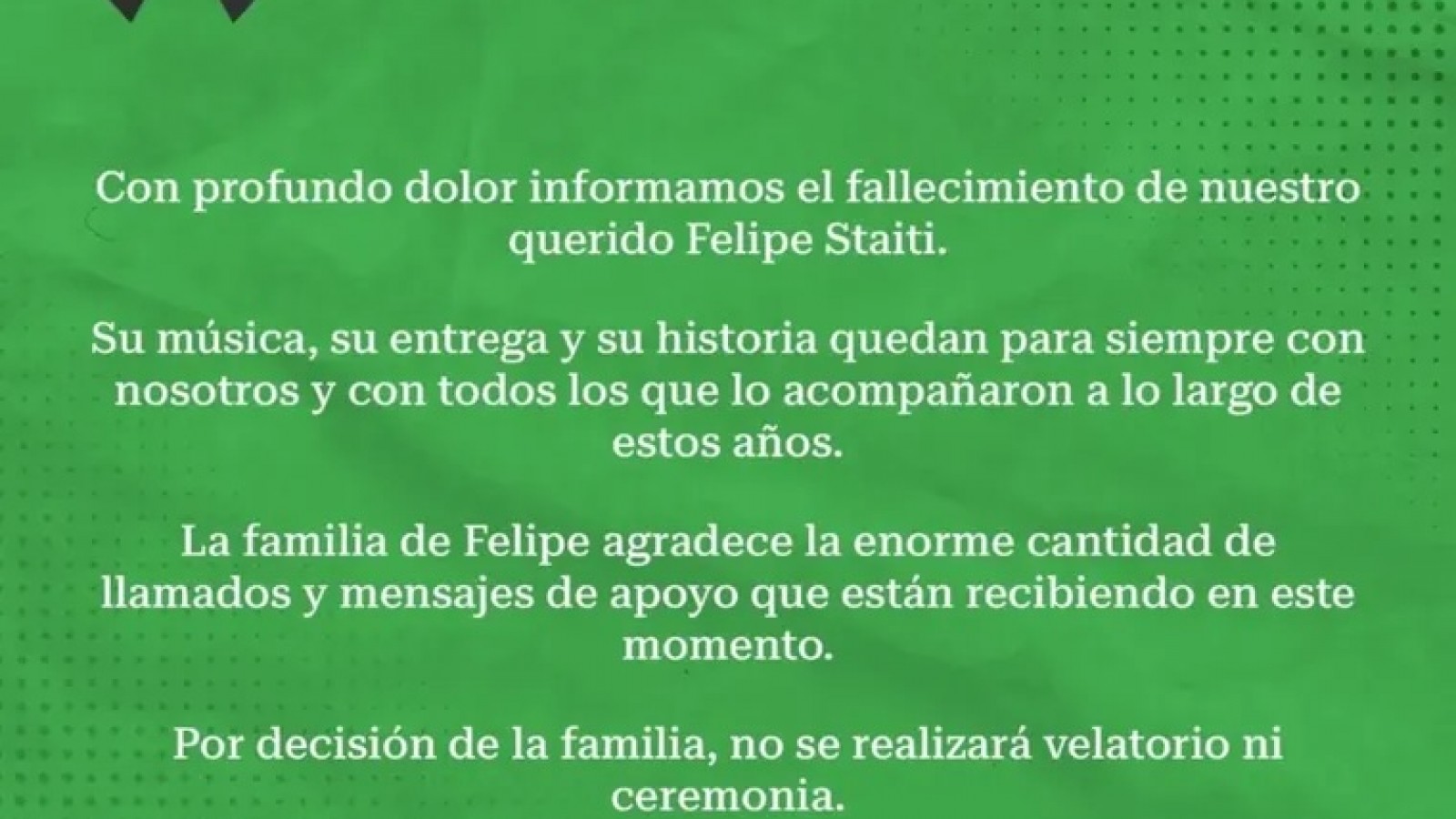 Felipe Staiti: el comunicado de Los Enanitos Verdes y cómo será su despedida
