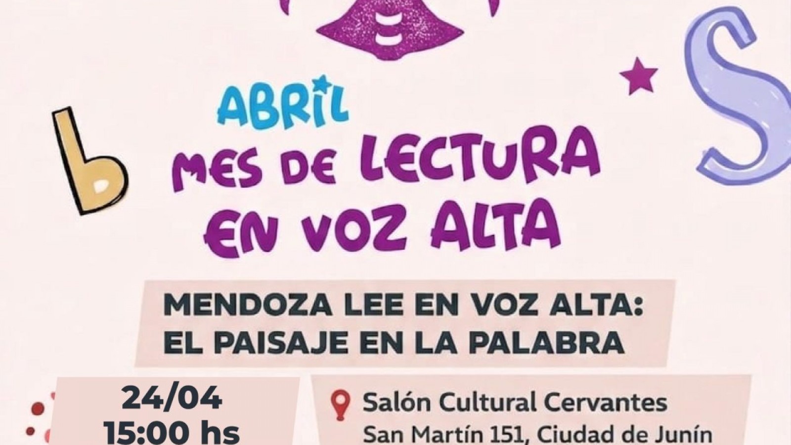 Junín será sede de "Mendoza lee en voz alta", una jornada para promover la lectura en estudiantes