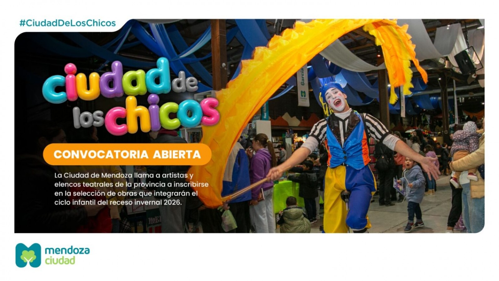 Ciudad de Mendoza abre la convocatoria para "Ciudad de los Chicos 2026" durante las vacaciones de invierno