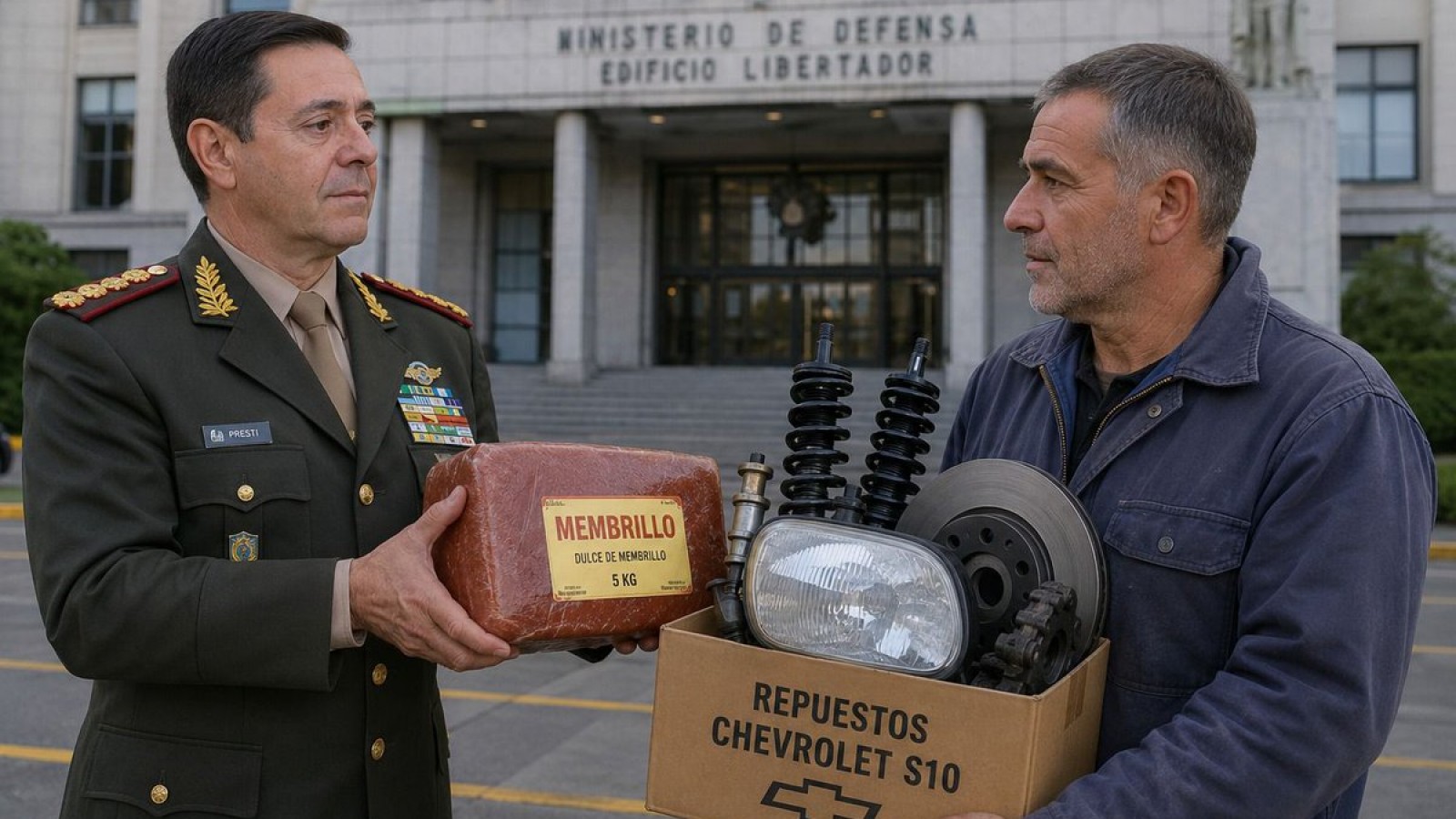 El Ministerio de Defensa pagaría con membrillo el arreglo de una camioneta del ejército