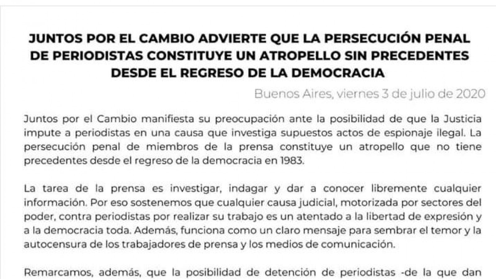 El mojón que divide al periodismo de la política