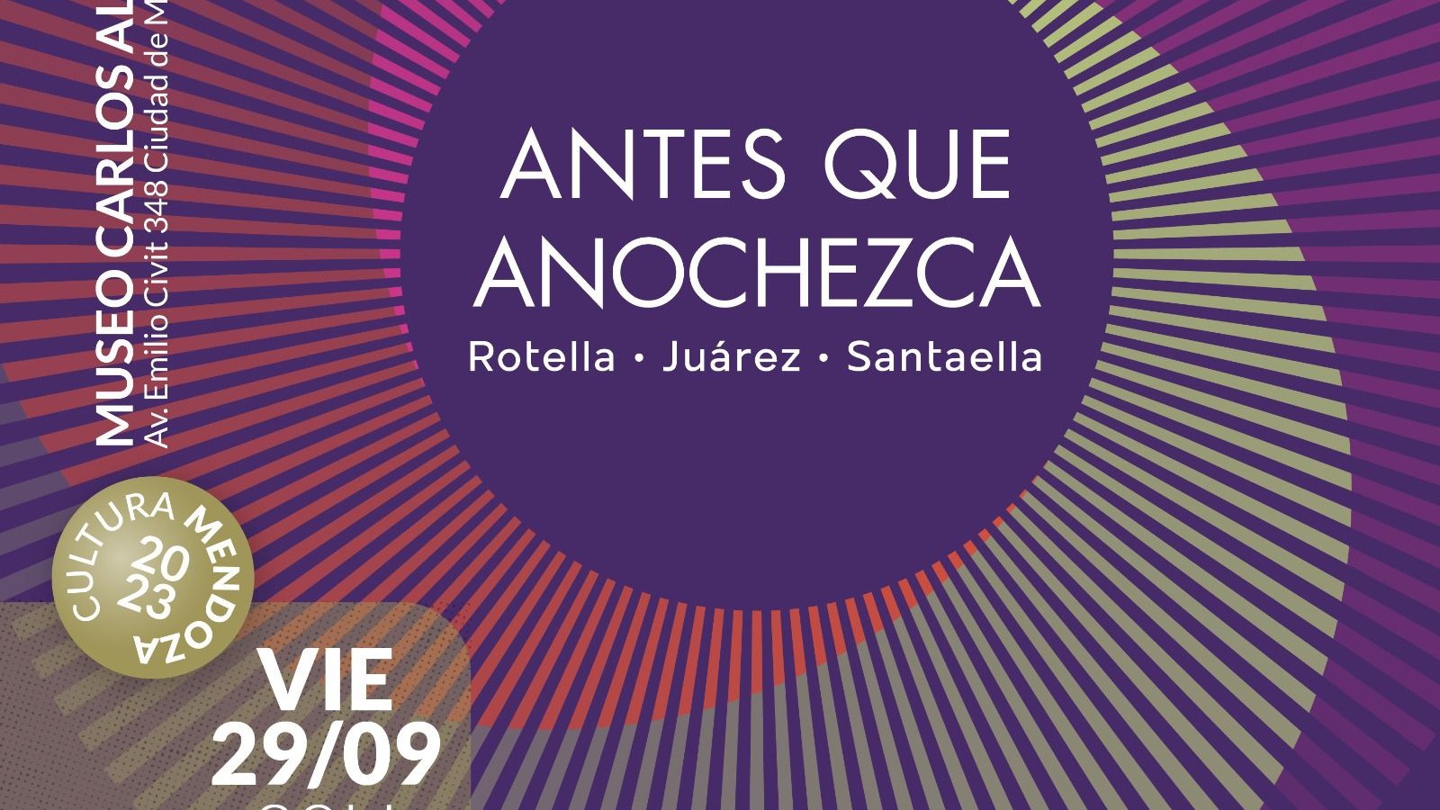 Inauguración de la muestra Antes que anochezca de Iris Mabel Juárez, Inés Rotella y Beatriz Santaella.
